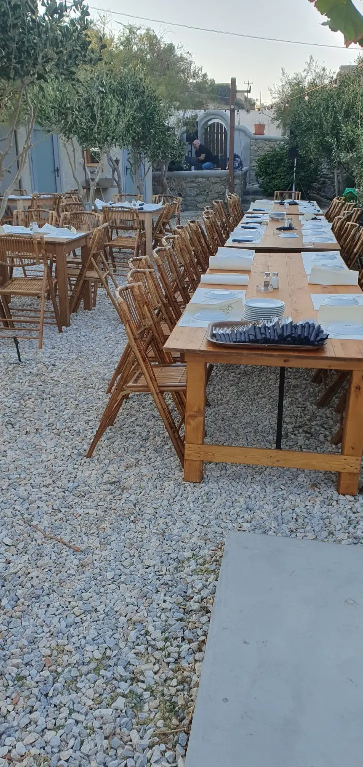 Garden table setting for a private event